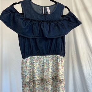 Justice calico drop sleeve country cute midi